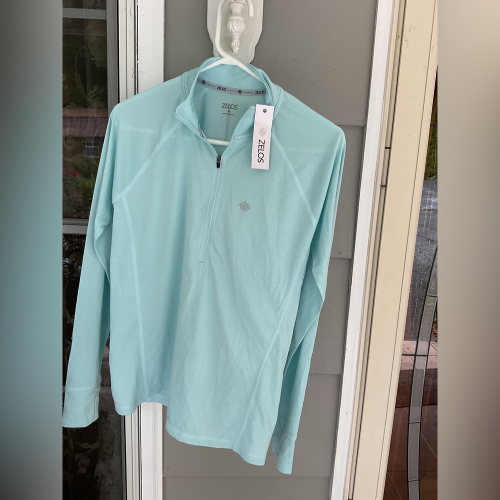 Zelos Women Aqua Zip Coast Long Sleeve Top Shirt Retail Belks $45.00 active ware